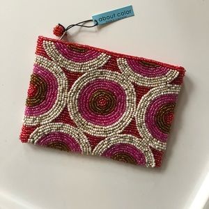 NWT - About color beaded coin wallet/purse